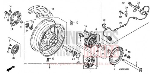 ROUE ARRIERE CBR1000RR9 de 2009